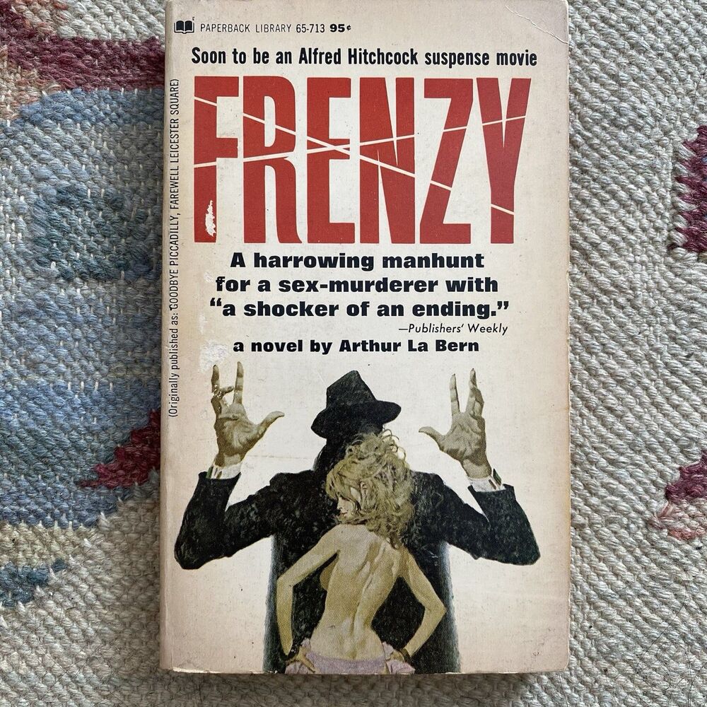 Frenzy by Arthur La Bern 1st Paperback Printing 1971 Hitchcock Crime thriller